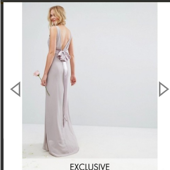 TFNC bridesmaid Sateen Bow Back Maxi Dress - Picture 2 of 7